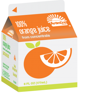 school orange juice carton